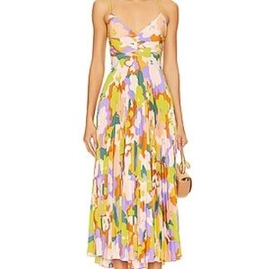 ASTR the label Blythe Floral Plisse Midi Dress XS